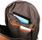 Brown leather bookbag, another angle