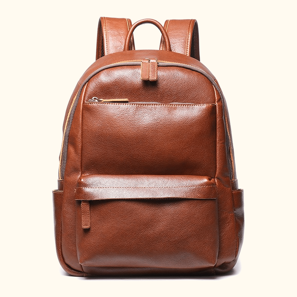 Vintage brown leather bookbag