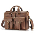 Vintage brown men's leather briefcase
