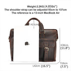 Dark brown men's briefcase, hardware detail