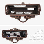 Dark brown men's briefcase, back view