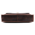 Dark brown men's briefcase, front view