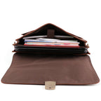 Dark brown men's briefcase, interior view