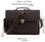 Dark brown men's briefcase, side view