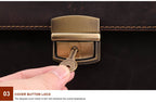 Dark brown men's briefcase, leather grain