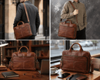 Man carrying the brown leather briefcase