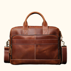 Vintage brown men's leather briefcase