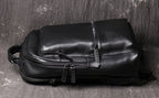 Black men's business backpack, back view