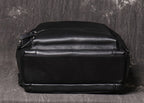 Black men's business backpack, laptop sleeve detail