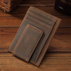 Dark brown men's card holder, ID window
