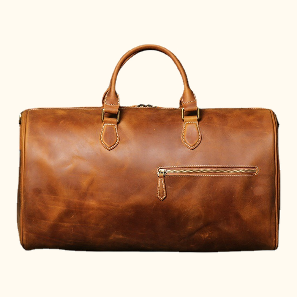 Vintage brown men's leather carry-on bag