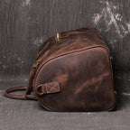 Dark brown men's carry-on bag, flat lay