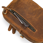 Brown men's chest bag, side view