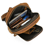 Brown men's chest bag, another angle