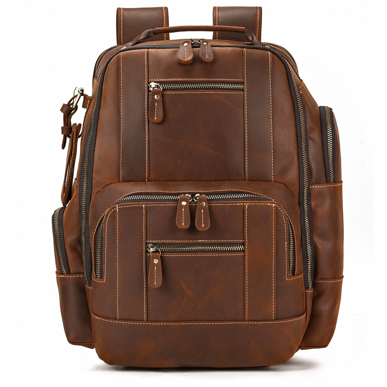 Vintage brown men's college backpack
