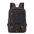 Leather commuter backpack, strap detail