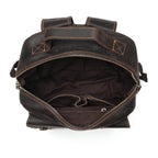 Leather commuter backpack, another angle