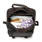 Leather commuter backpack, hardware detail