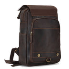 Leather commuter backpack, leather grain