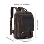 Leather commuter backpack, flat lay