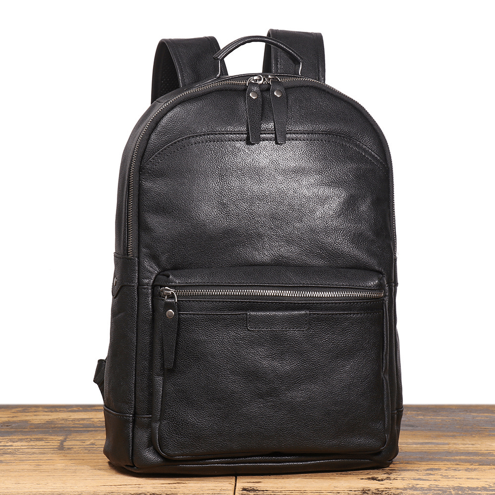 Black men's computer backpack, side view