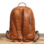Brown men's computer backpack, back view