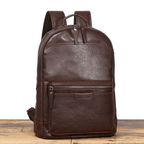 Dark brown men's computer backpack, side view