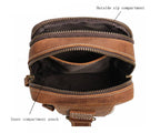 Brown men's crossbody bag, leather grain