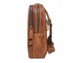 Brown men's crossbody bag, interior view