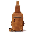 Brown men's crossbody bag, hardware detail