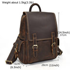Dark brown men's daypack, back view