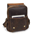 Dark brown men's daypack, front view