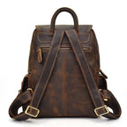Dark brown men's daypack, buckle detail