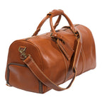 Brown men's duffle bag, interior view