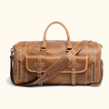 Vintage brown men's leather gym bag