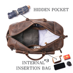 Dark brown men's gym bag, hardware detail