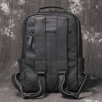 Black men's laptop backpack, side view
