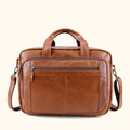 Vintage brown men's leather laptop bag