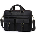 Black men's laptop bag, side view