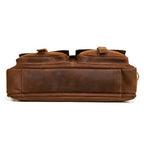 Brown men's laptop bag, leather grain