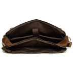 Brown men's laptop bag, back view