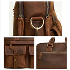 Brown men's laptop bag, another angle