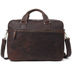 Dark brown men's laptop bag, interior view