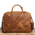 Vintage brown men's leather laptop case