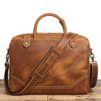 Vintage brown men's leather laptop case