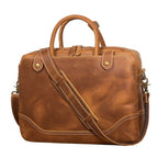 Brown men's laptop case, another angle