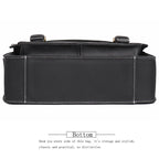 Black men's messenger bag, side view