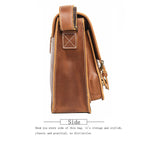 Brown men's messenger bag, flat lay