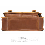 Brown men's messenger bag, size reference