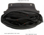 Black men's messenger bag, size reference